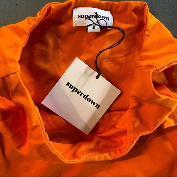 NWT superdown mabelle cut out top orange knit bodysuit Revolve S - Picture 8 of 9